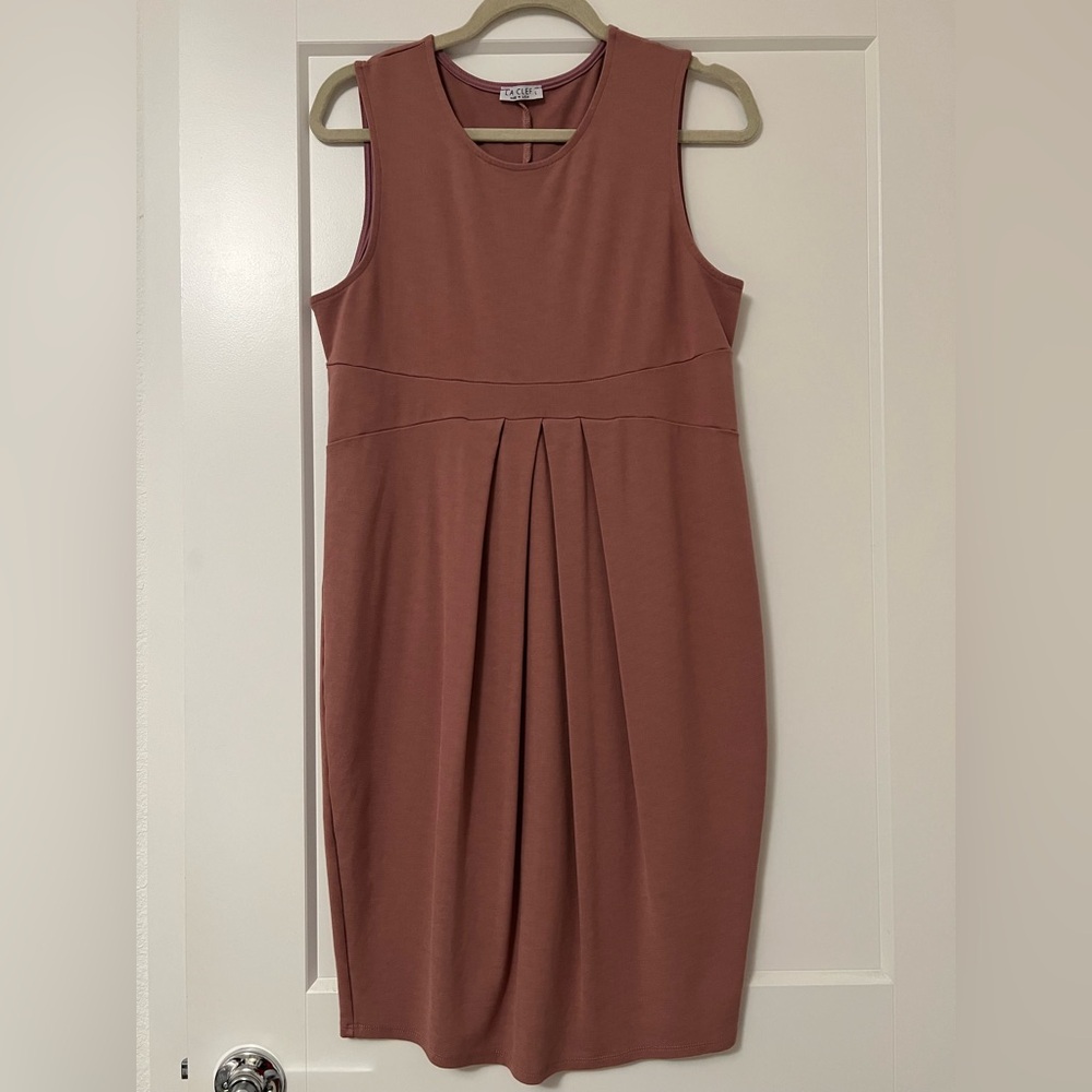 LaClef Sleeveless Maternity Midi Dress in Mauve